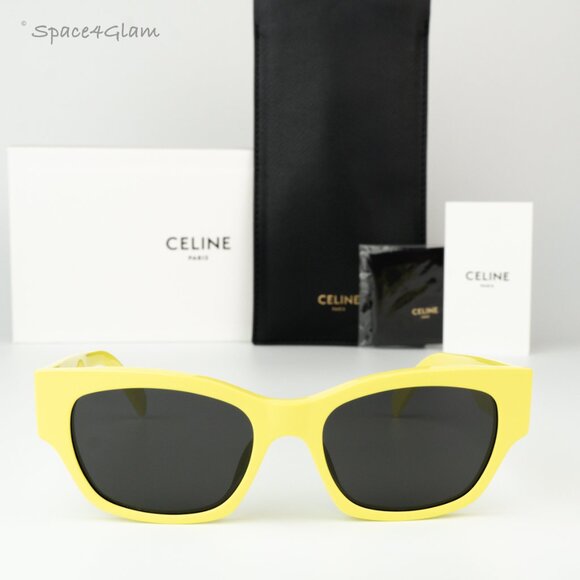 Celine Women Sunglasses Lime Green Grey Cat Eye CL40197U MONOCHROMS 93A NEW - Picture 3 of 12